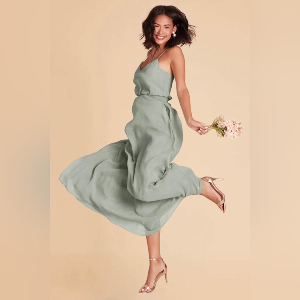NWT Birdy Grey Gwennie Dress Sage No Slit (Medium) - Picture 3 of 10